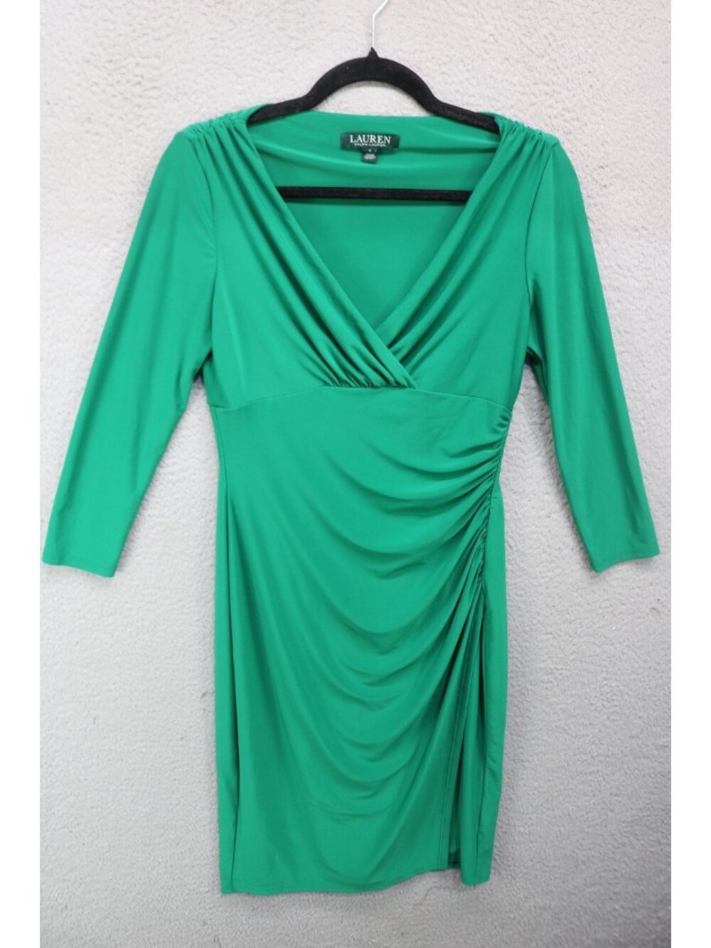 Lauren Ralph Lauren Kelly Green Ruched Babydoll Dress-Size 4-Office-Career
